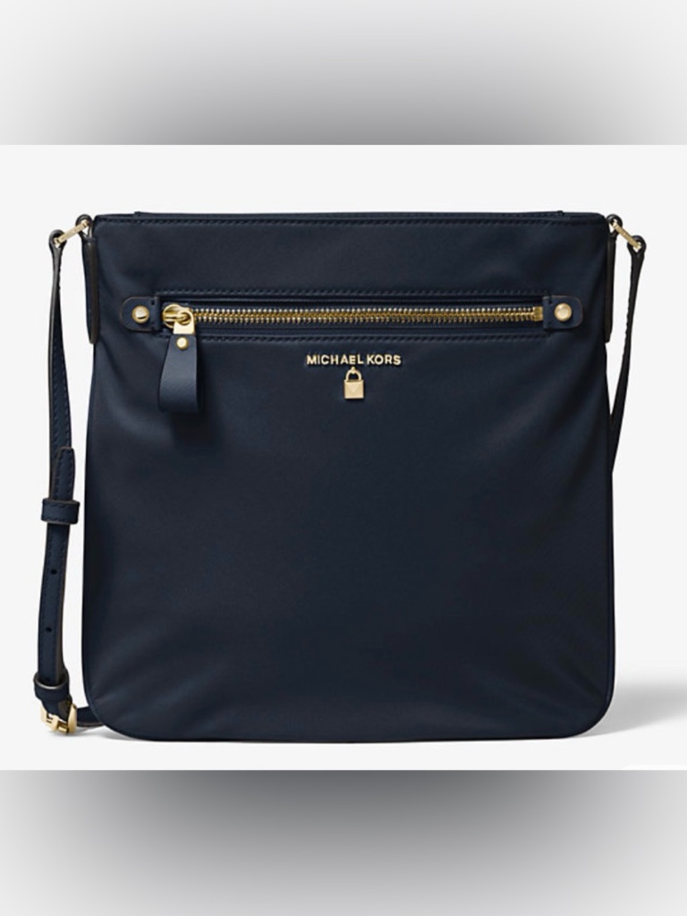 Michael Kors Navy Crossbody with Gold Accents